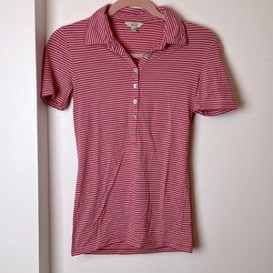 Red stripped collar shirt